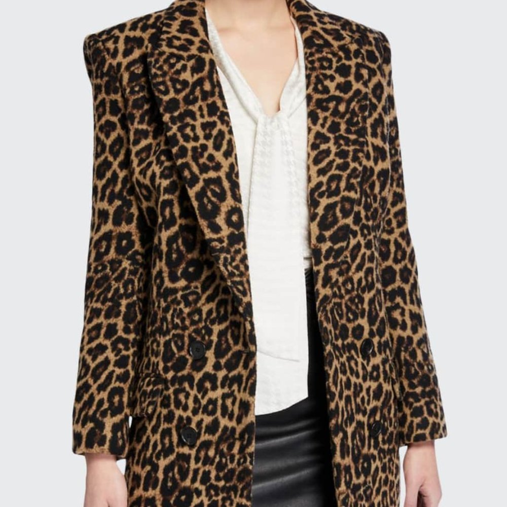 Veronica Beard Senna Leopard Dickey Coat size 6 EUC